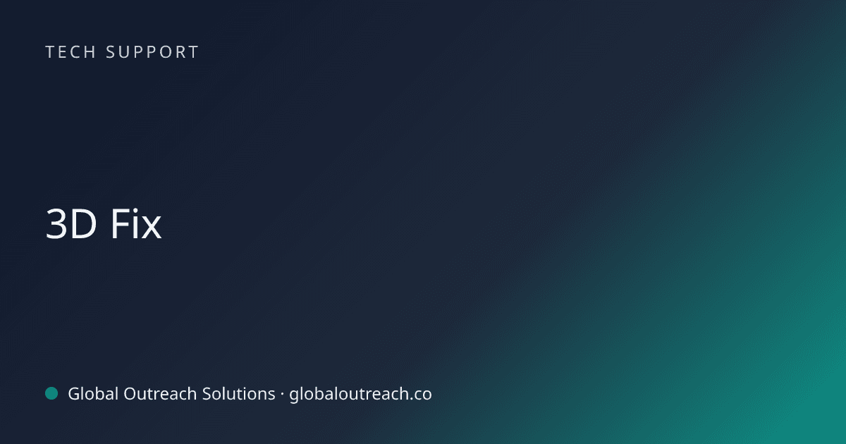 Blog article cover image: "3D Fix" in Tech Support