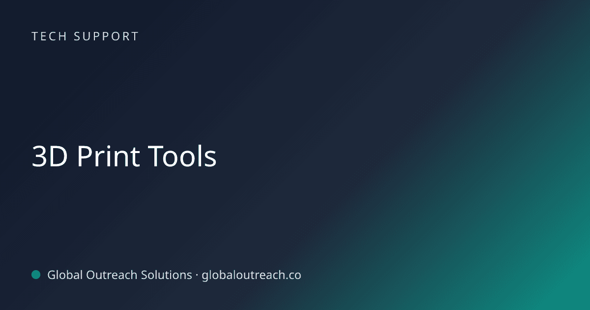 Blog article cover image: "3D Print Tools" in Tech Support