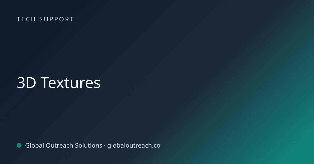 Blog article cover image: "3D Textures" in Tech Support