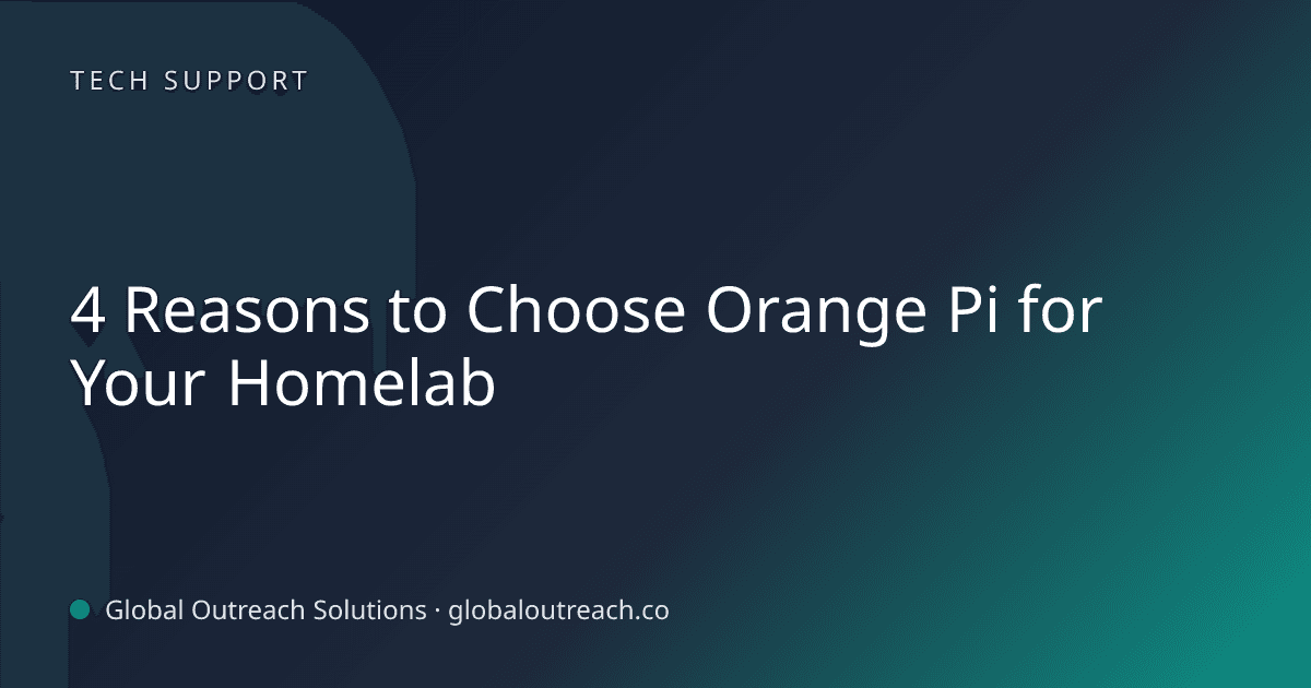 Related article cover image: "4 Reasons to Choose Orange Pi for Your Homelab" (Tech Support)