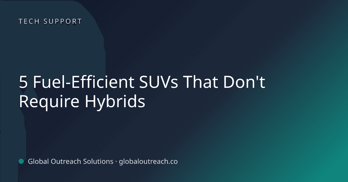 Related article cover image: "5 Fuel-Efficient SUVs That Don't Require Hybrids" (Tech Support)