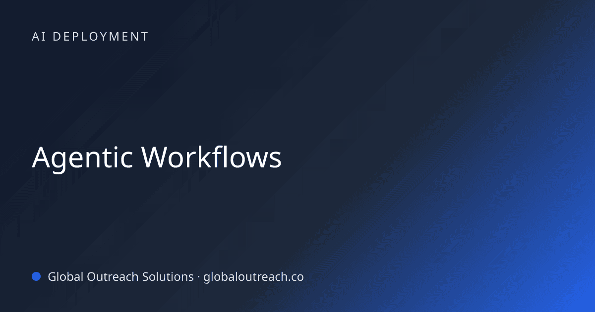 Blog article cover image: "Agentic Workflows" in AI Deployment