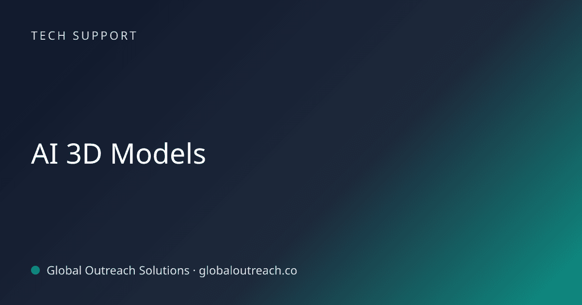 Blog article cover image: "AI 3D Models" in Tech Support