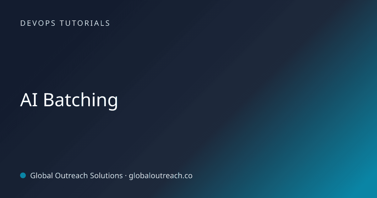 Blog article cover image: "AI Batching" in DevOps Tutorials