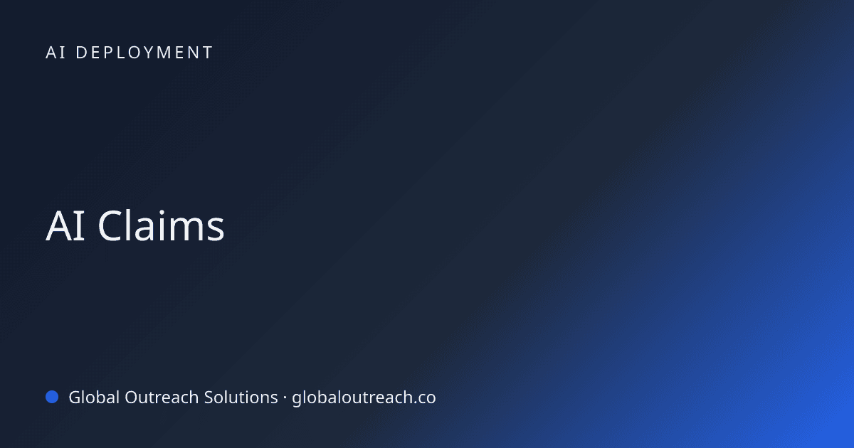 Blog article cover image: "AI Claims" in AI Deployment