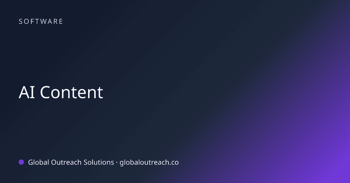 Blog article cover image: "AI Content" in Software