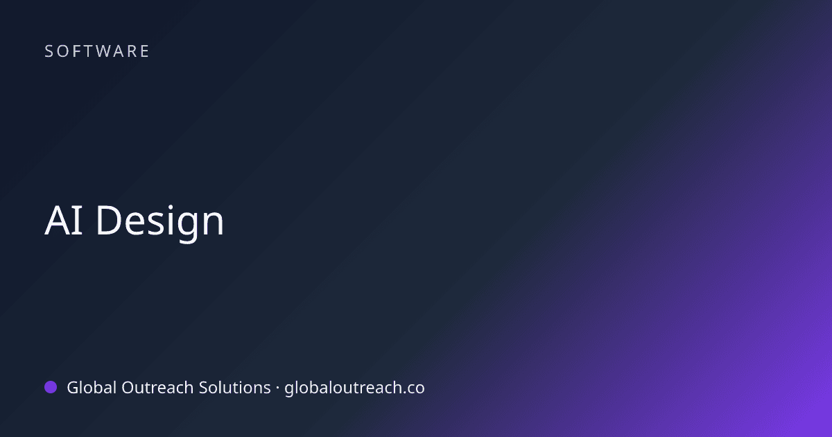 Illustrated cover image for the Software article "AI Design" on Global Outreach Solutions blog