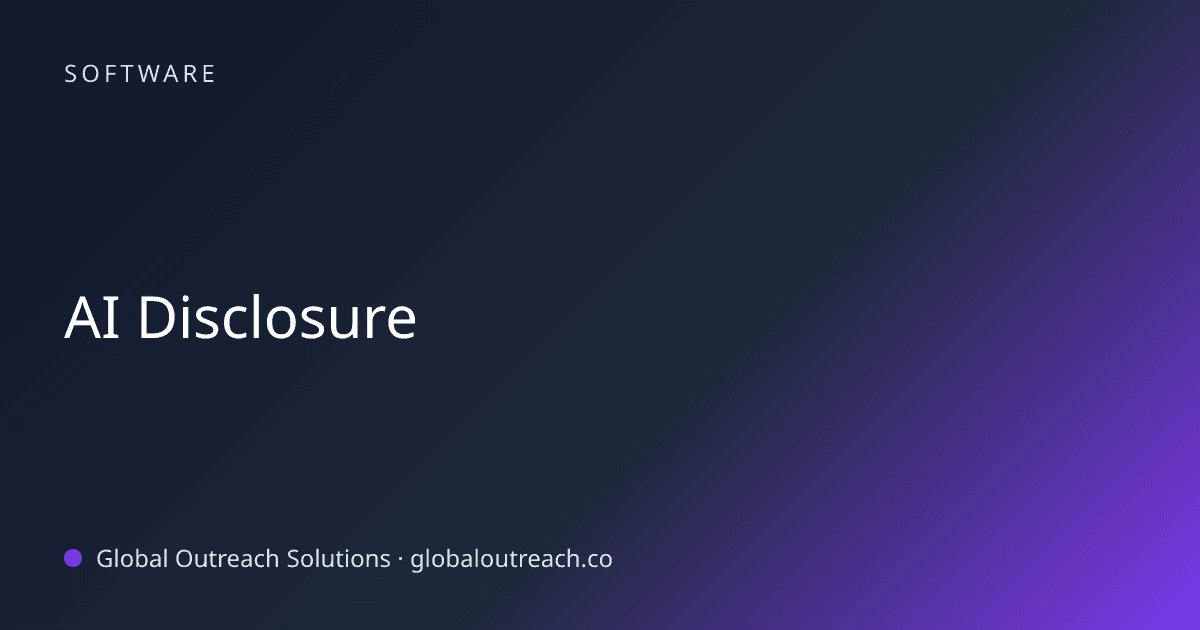 Blog article cover image: "AI Disclosure" in Software