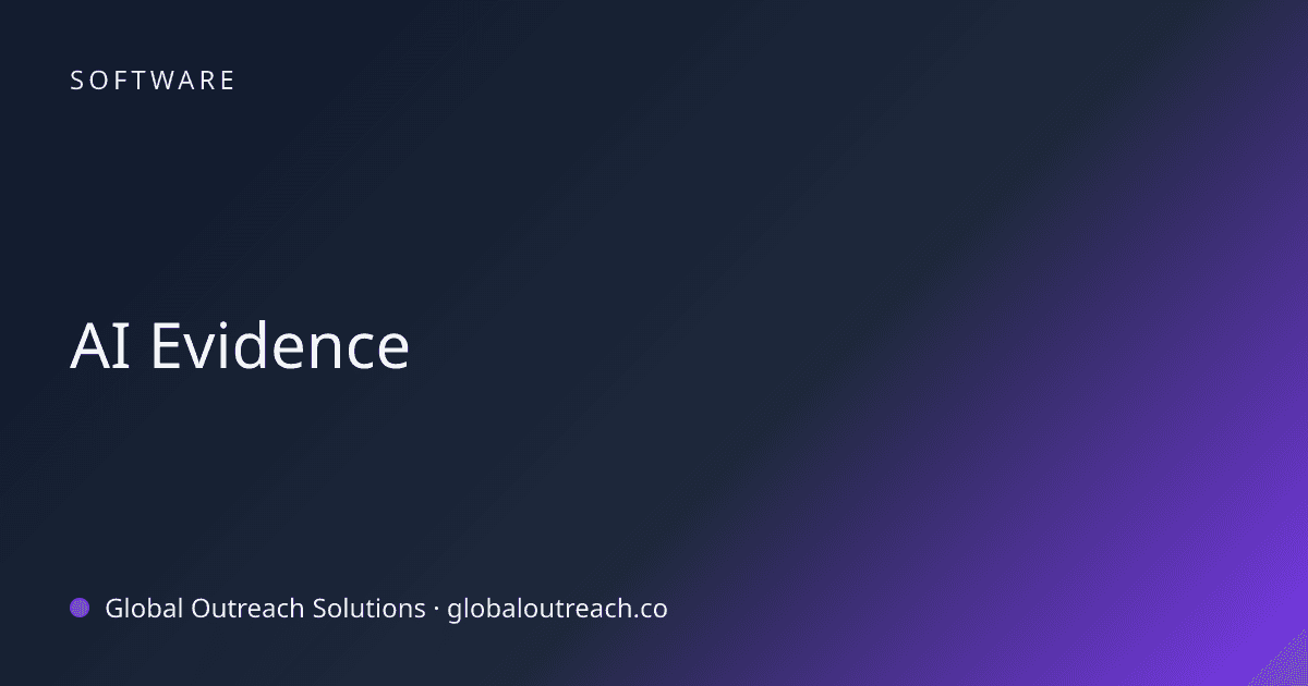 Blog article cover image: "AI Evidence" in Software