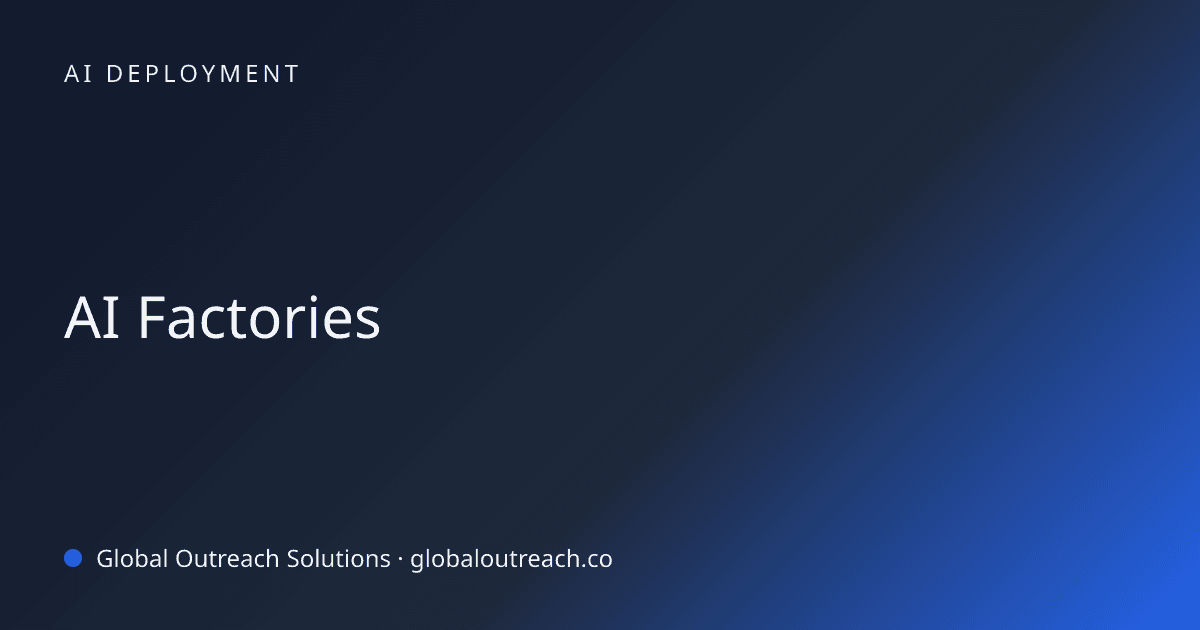 Blog article cover image: "AI Factories" in AI Deployment