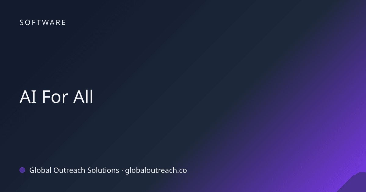 Related article cover image: "AI For All" (Software)
