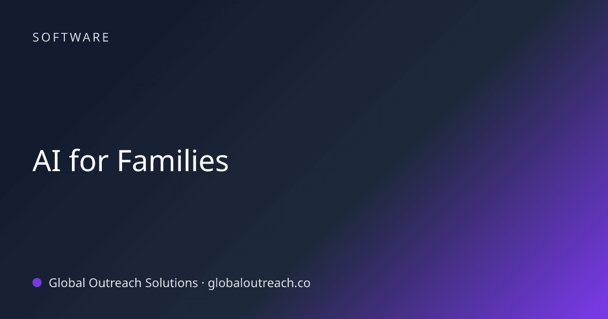 Blog article cover image: "AI for Families" in Software