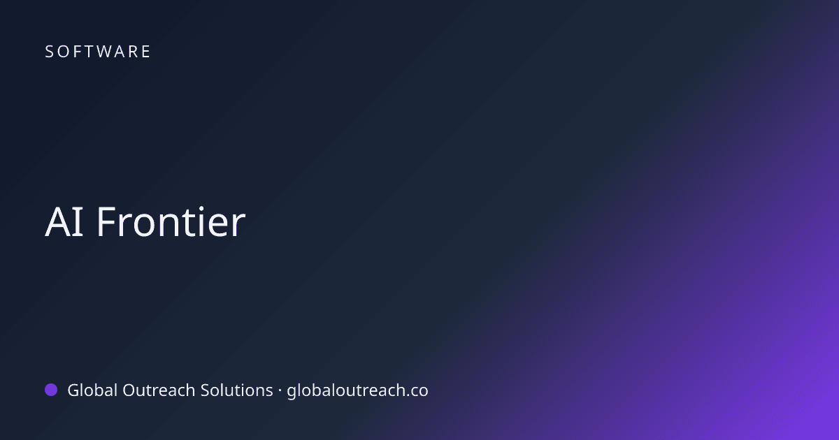 Blog article cover image: "AI Frontier" in Software