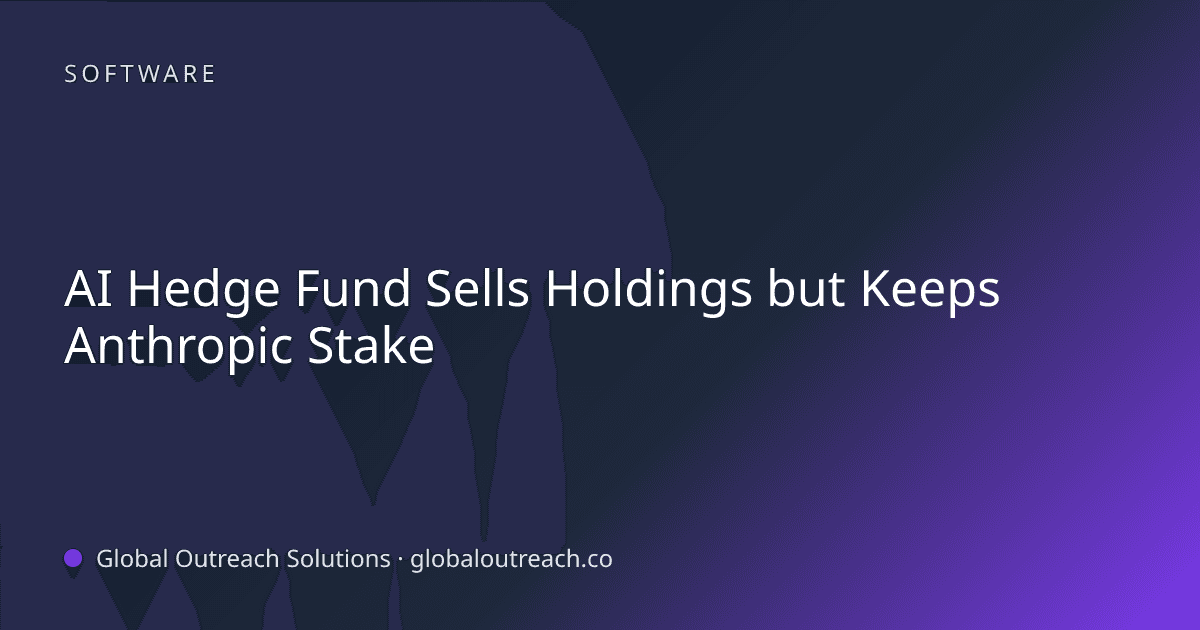 Related article cover image: "AI Hedge Fund Sells Holdings but Keeps Anthropic Stake" (Software)