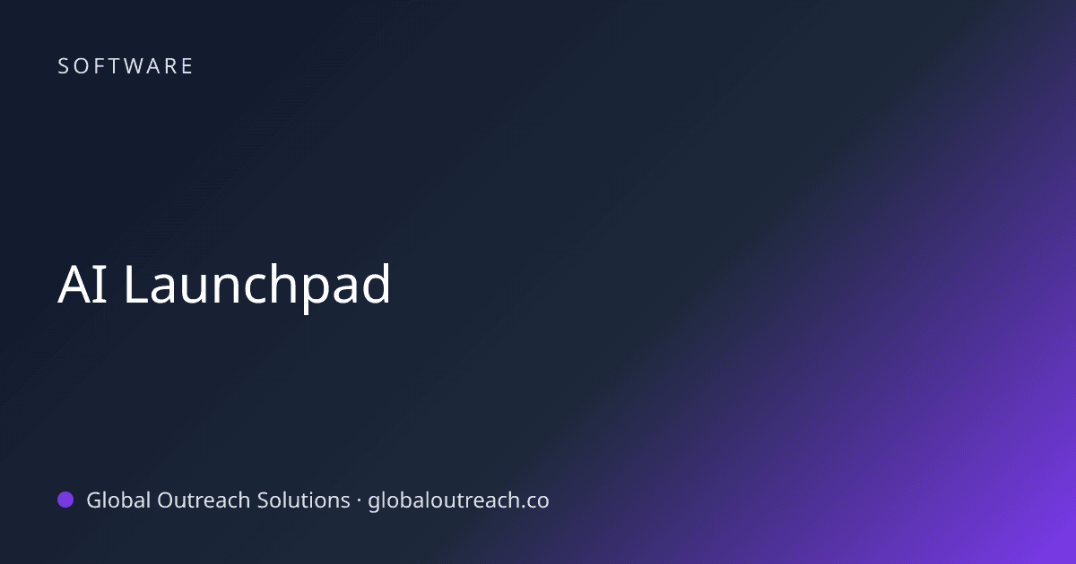 Blog article cover image: "AI Launchpad" in Software