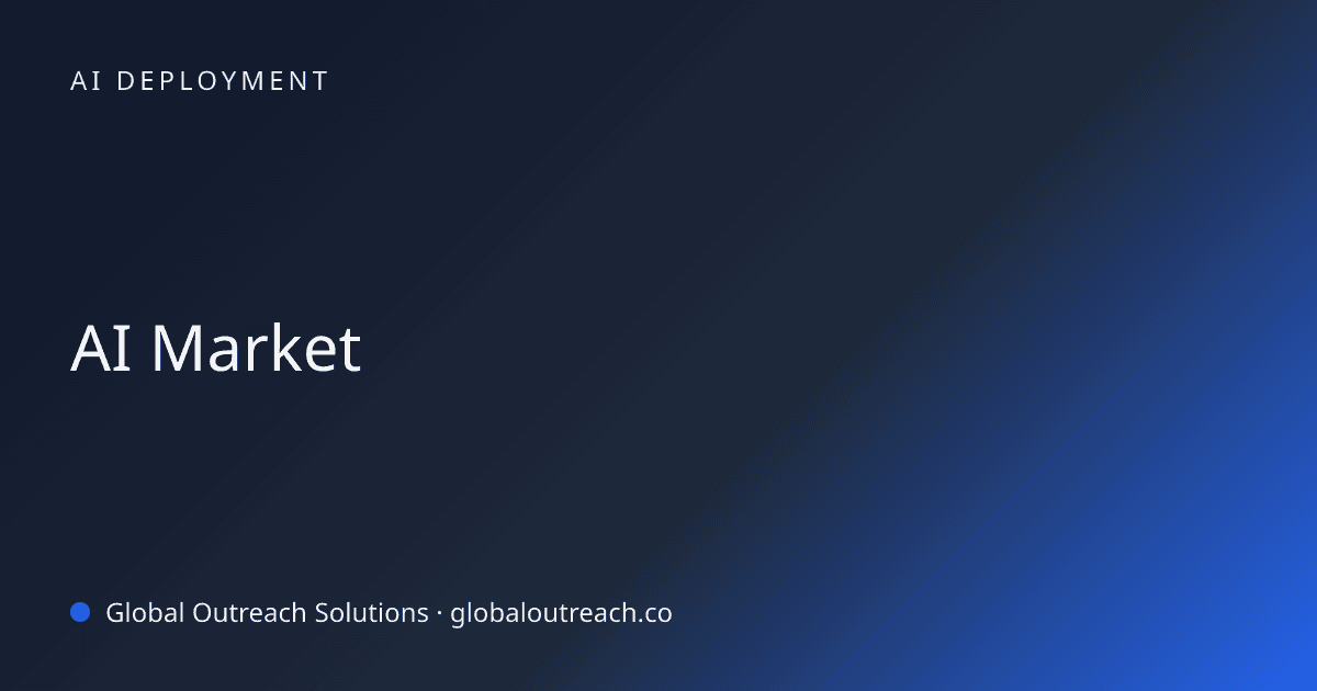 Illustrated cover image for the AI Deployment article "AI Market" on Global Outreach Solutions blog