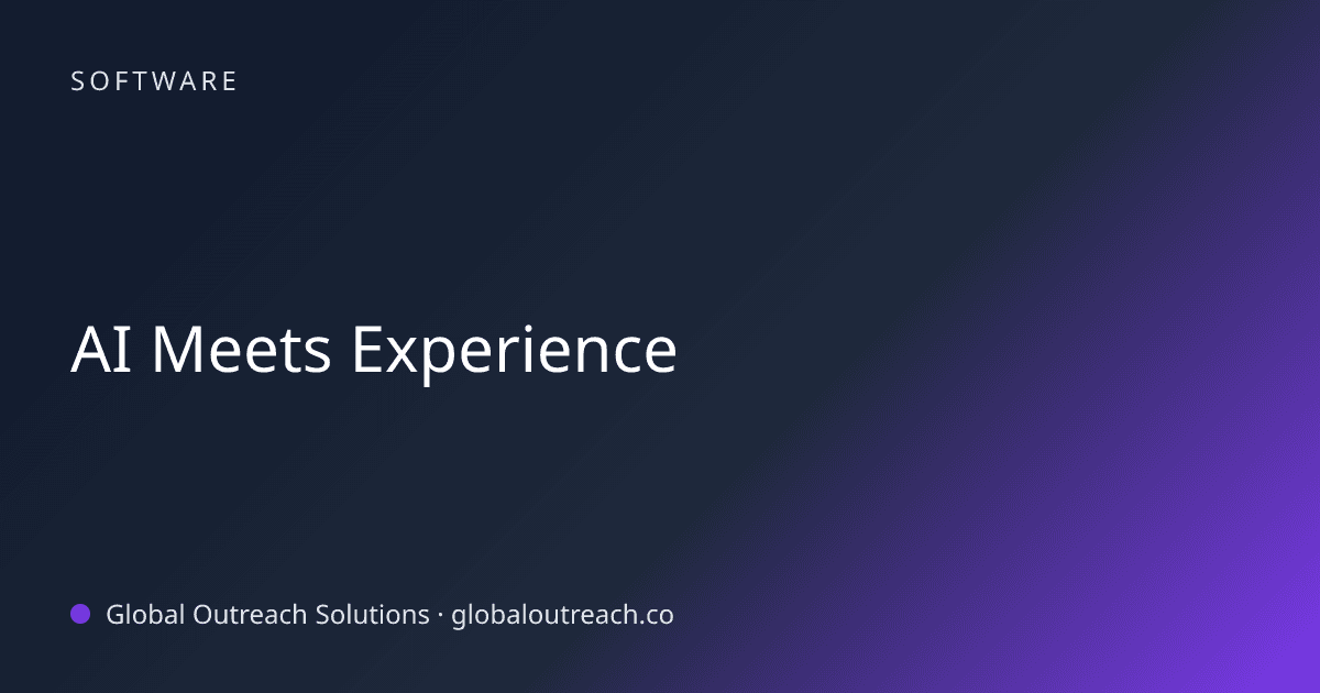 Blog article cover image: "AI Meets Experience" in Software