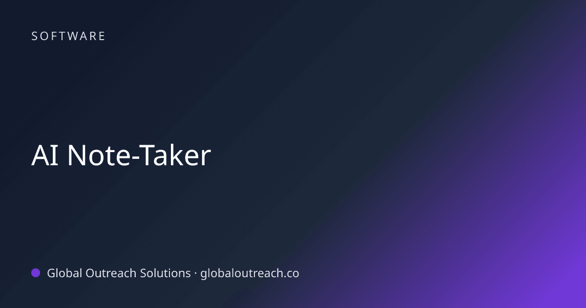 Blog article cover image: "AI Note-Taker" in Software