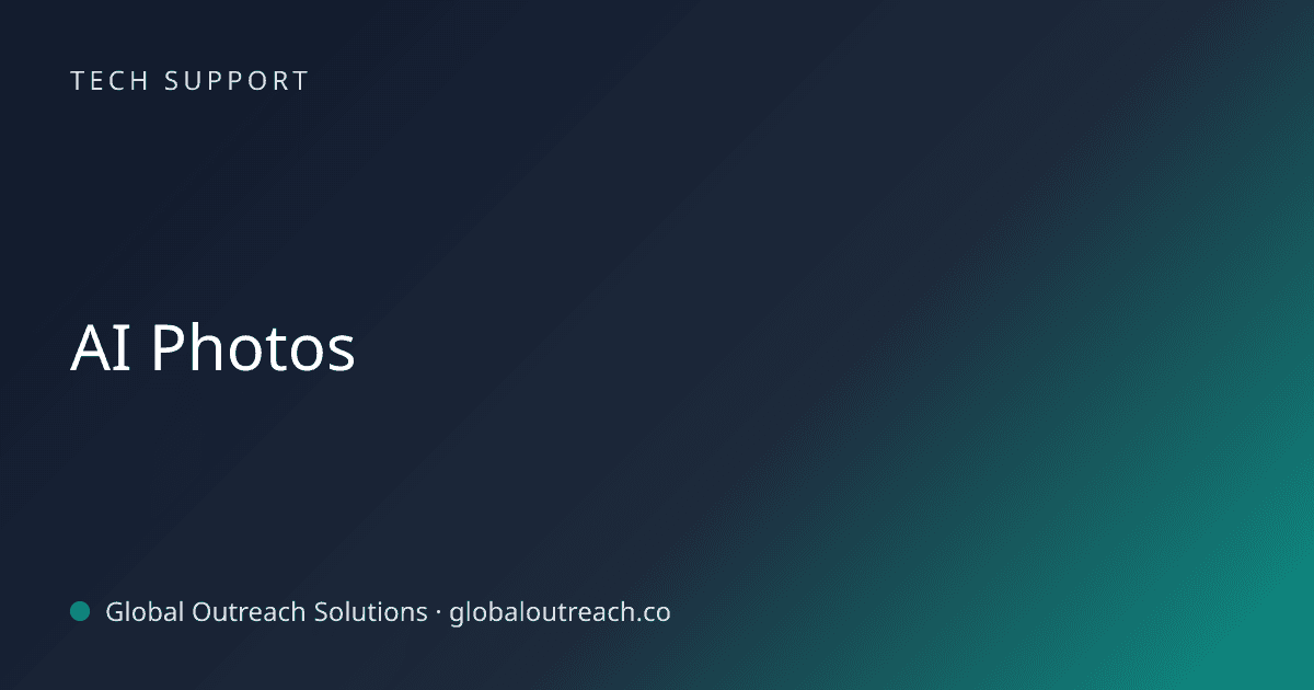 Blog article cover image: "AI Photos" in Tech Support