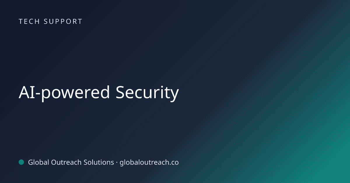 Blog article cover image: "AI-powered Security" in Tech Support
