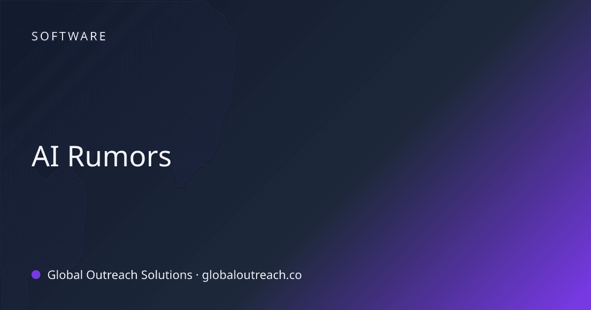 Illustrated cover image for the Software article "AI Rumors" on Global Outreach Solutions blog