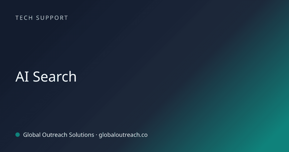 Blog article cover image: "AI Search" in Tech Support