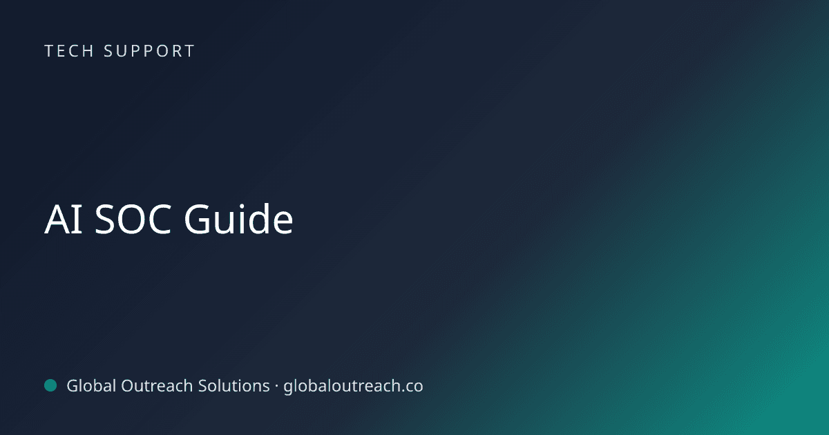 Related article cover image: "AI SOC Guide" (Tech Support)