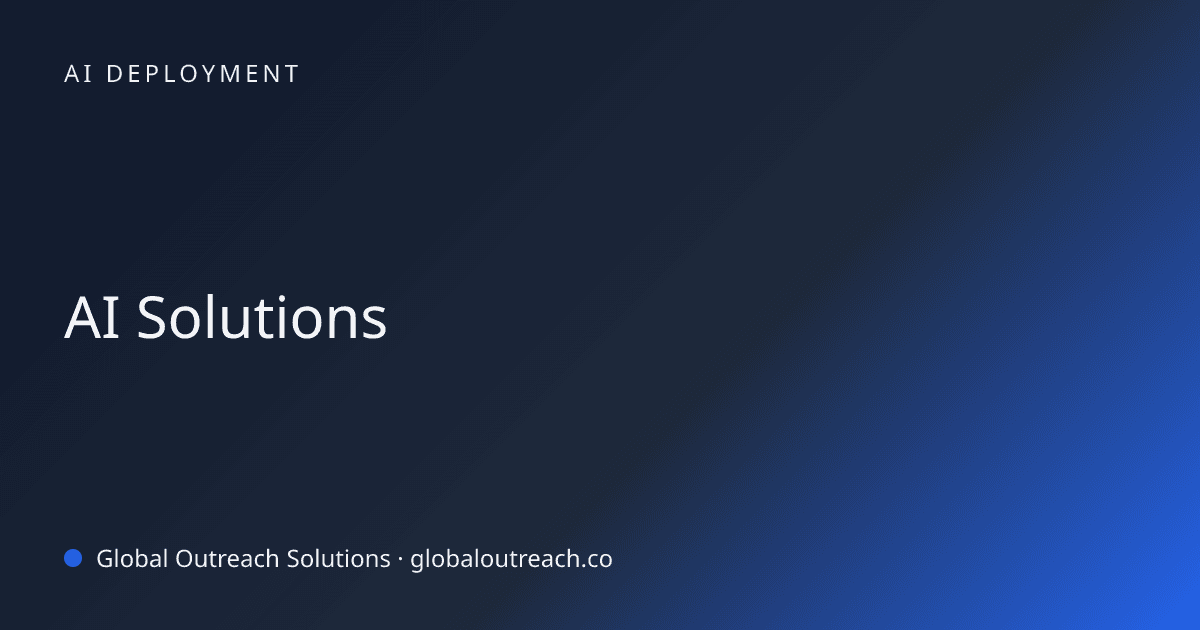 Blog article cover image: "AI Solutions" in AI Deployment