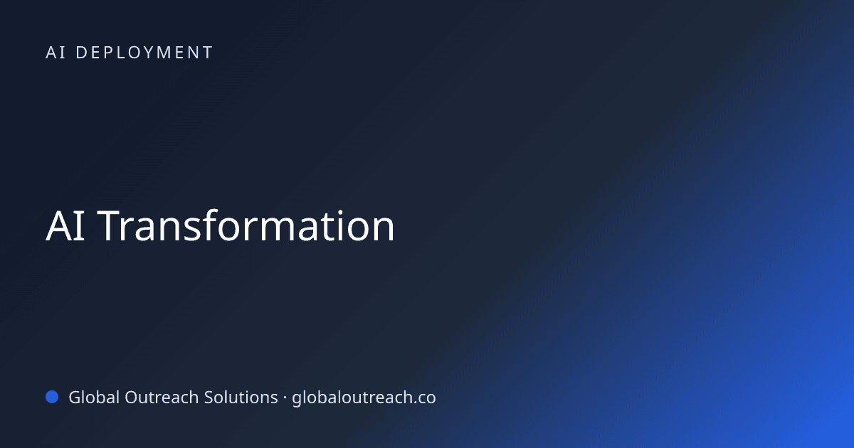 Blog article cover image: "AI Transformation" in AI Deployment