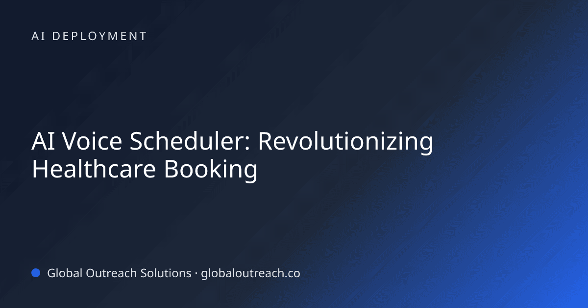 Blog article cover image: "AI Voice Scheduler: Revolutionizing Healthcare Booking" in AI Deployment