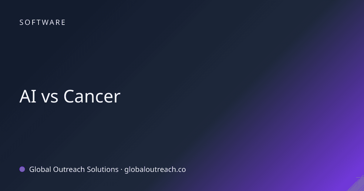 Blog article cover image: "AI vs Cancer" in Software