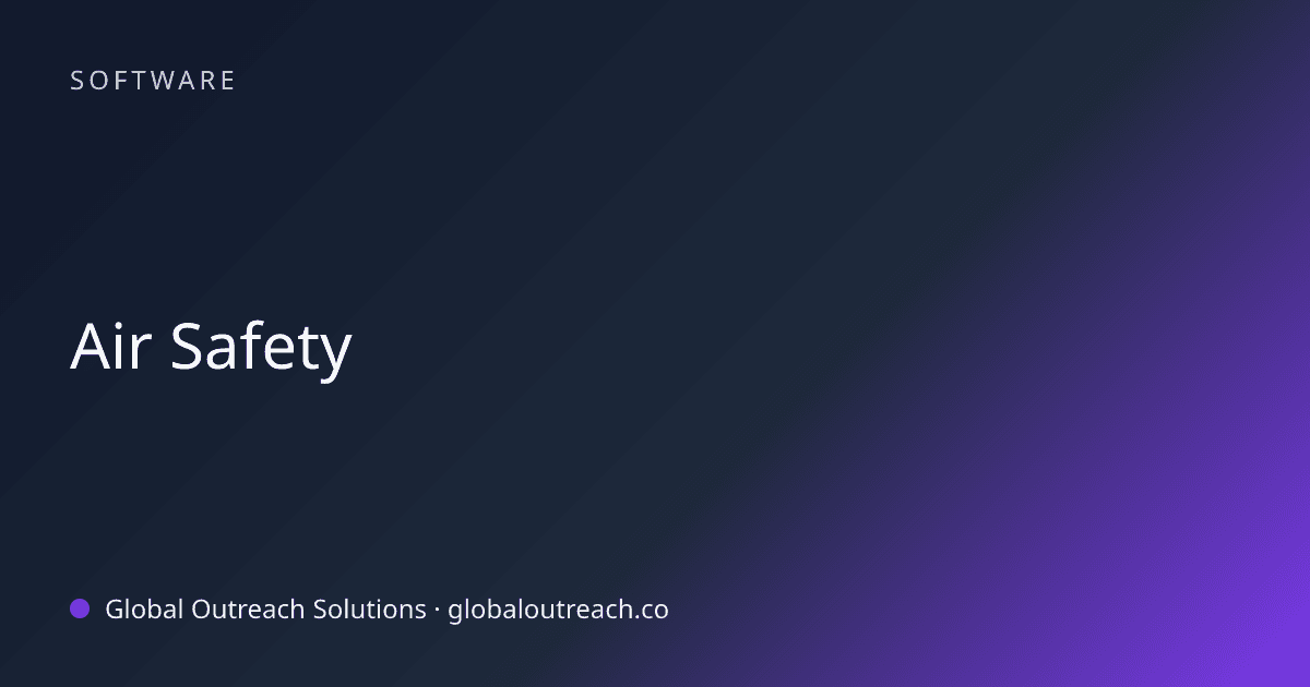 Blog article cover image: "Air Safety" in Software