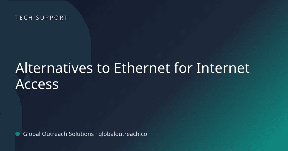 Blog article cover image: "Alternatives to Ethernet for Internet Access" in Tech Support