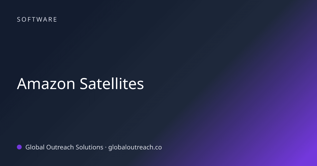 Blog article cover image: "Amazon Satellites" in Software