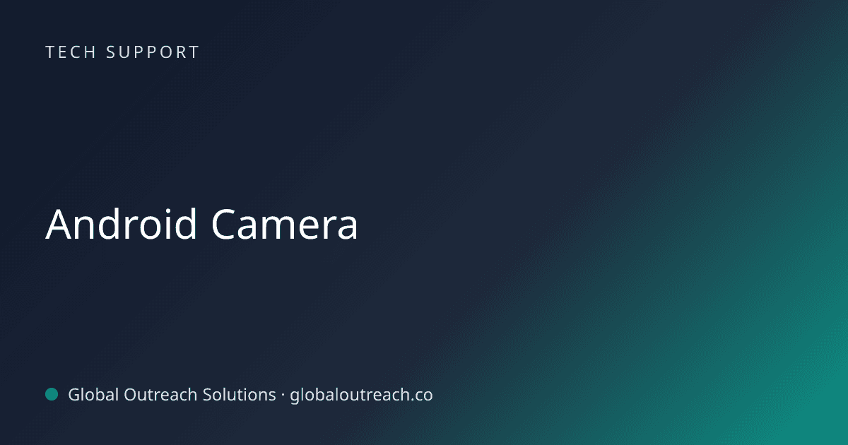 Blog article cover image: "Android Camera" in Tech Support
