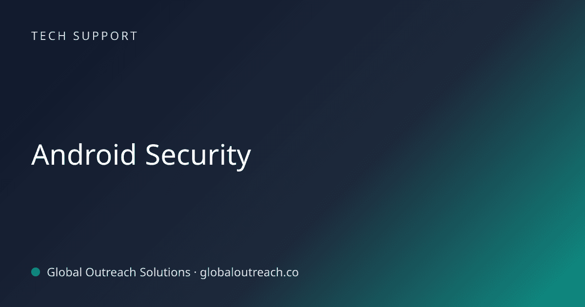Blog article cover image: "Android Security" in Tech Support