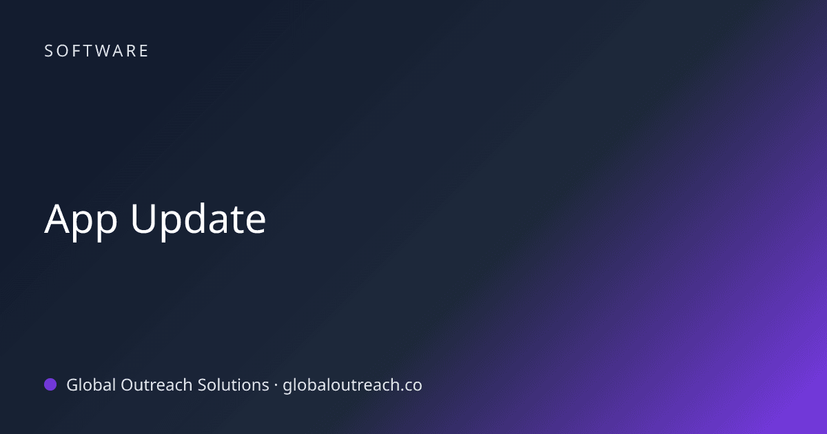 Illustrated cover image for the Software article "App Update" on Global Outreach Solutions blog