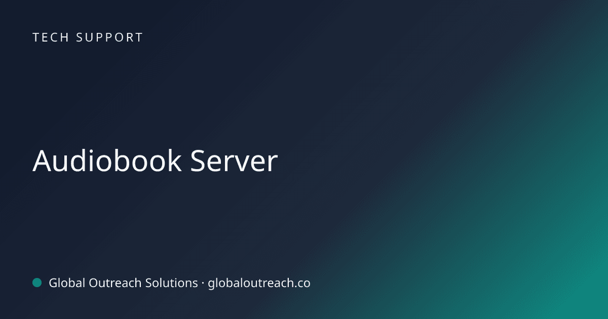 Blog article cover image: "Audiobook Server" in Tech Support