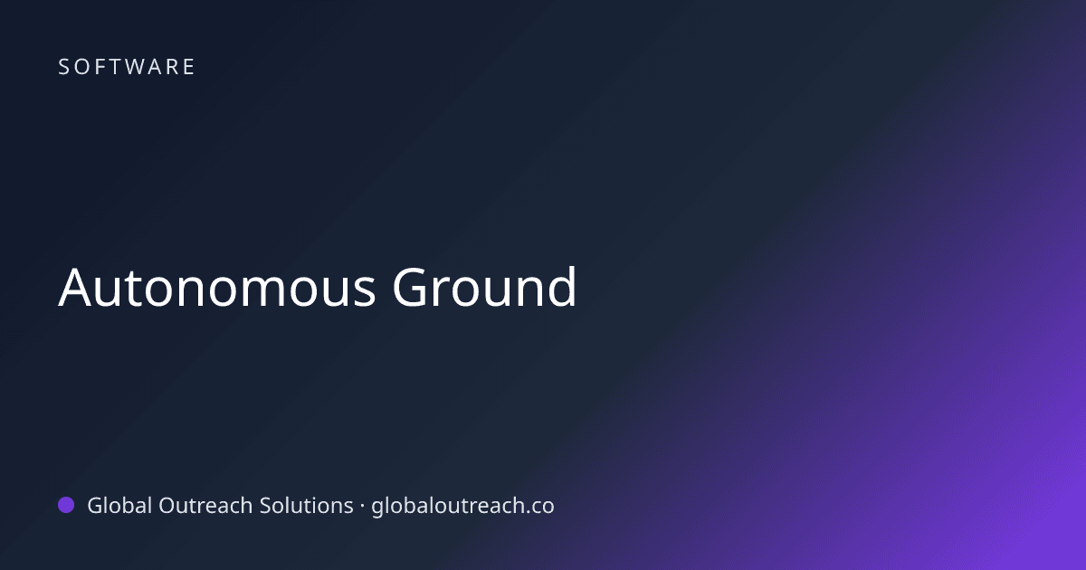 Blog article cover image: "Autonomous Ground" in Software