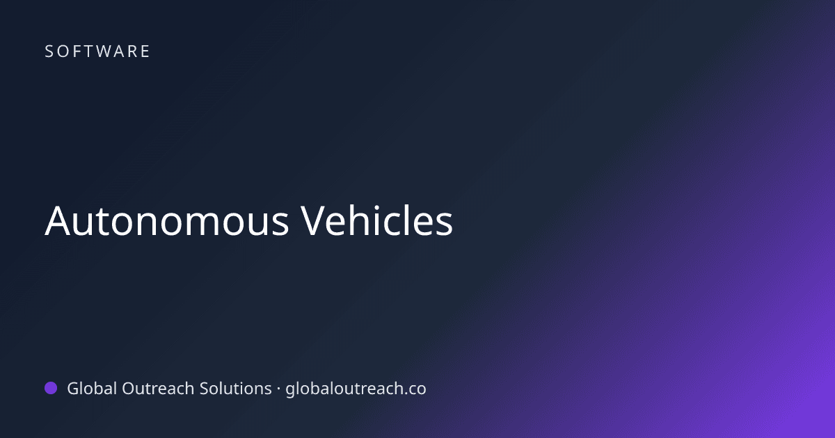 Blog article cover image: "Autonomous Vehicles" in Software