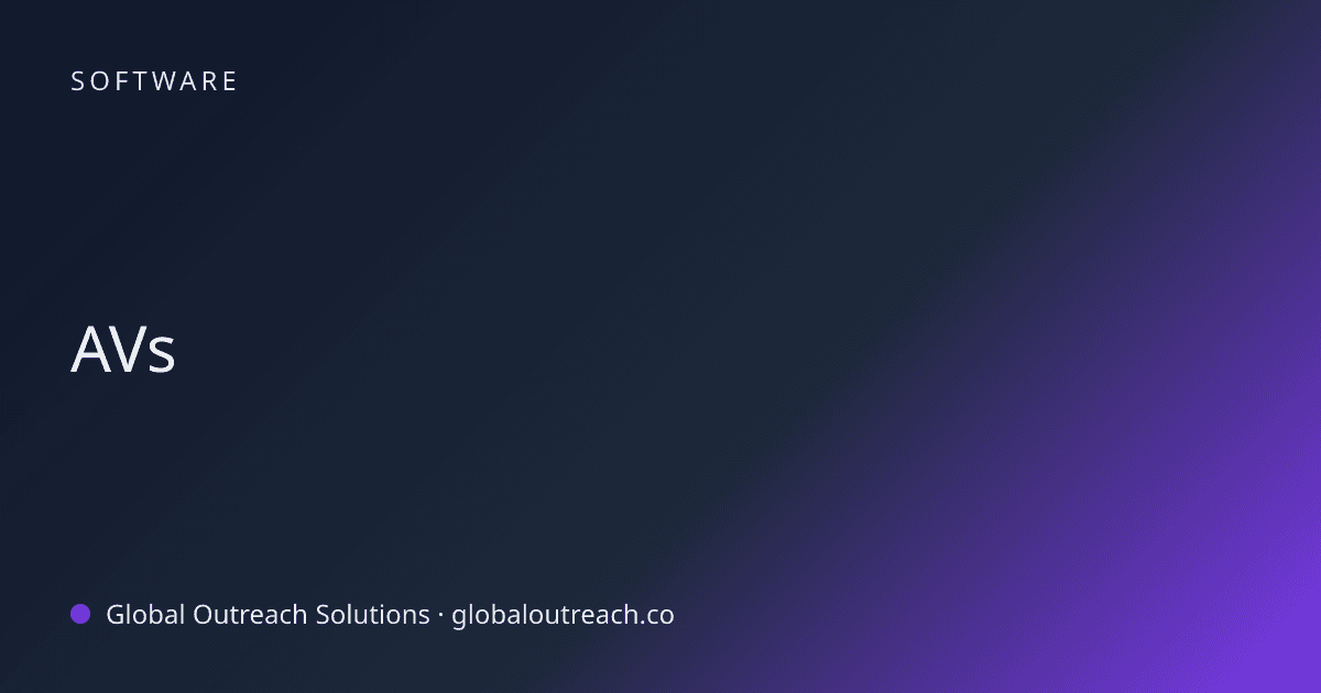 Blog article cover image: "AVs" in Software