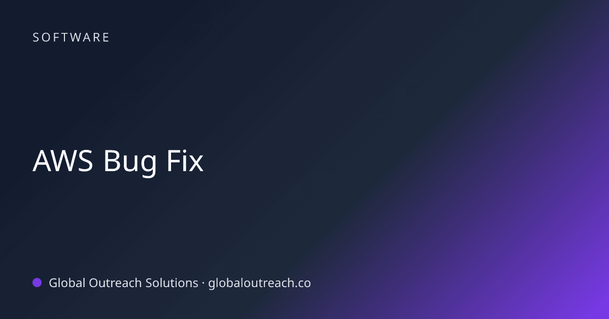 Related article cover image: "AWS Bug Fix" (Software)