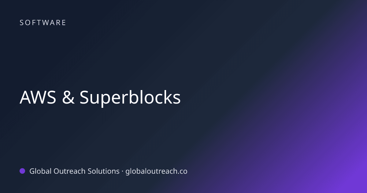 Related article cover image: "AWS & Superblocks" (Software)