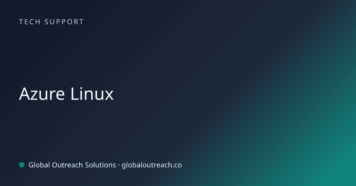 Blog article cover image: "Azure Linux" in Tech Support