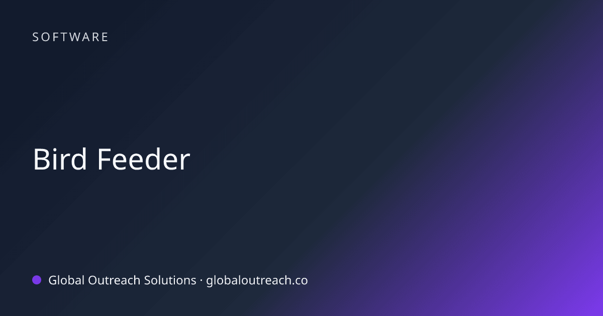 Blog article cover image: "Bird Feeder" in Software