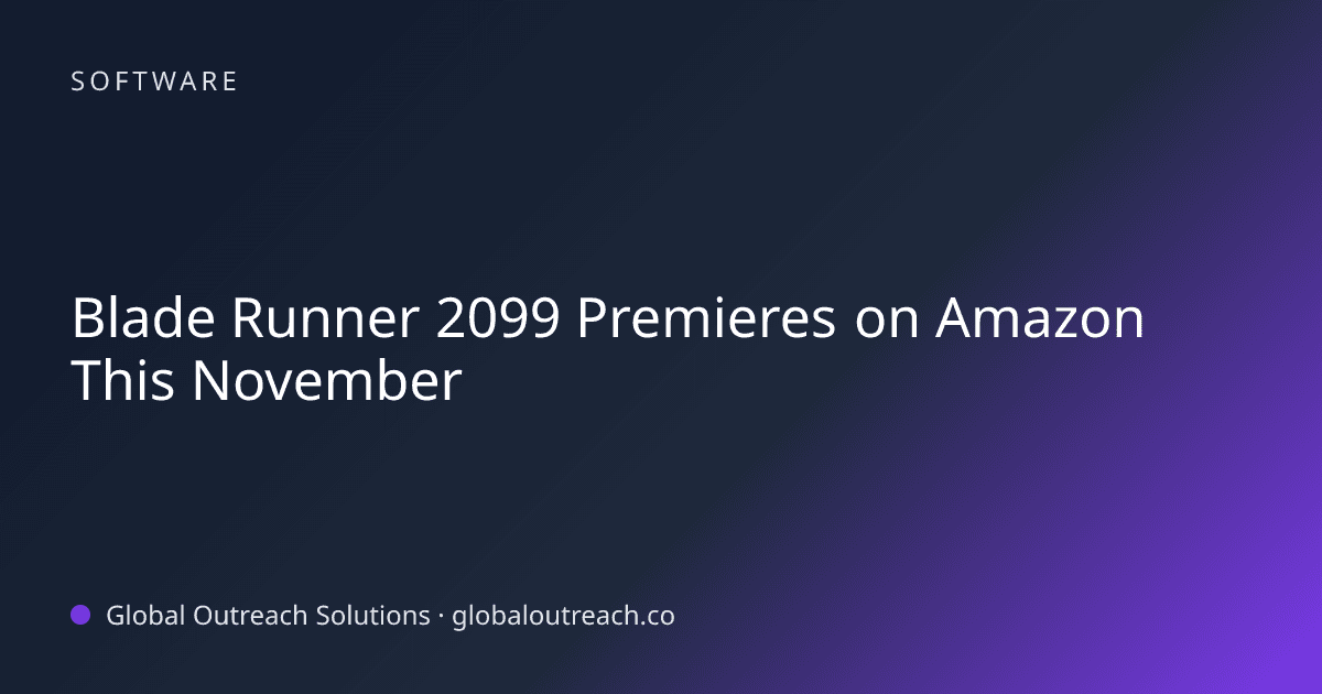 Related article cover image: "Blade Runner 2099 Premieres on Amazon This November" (Software)