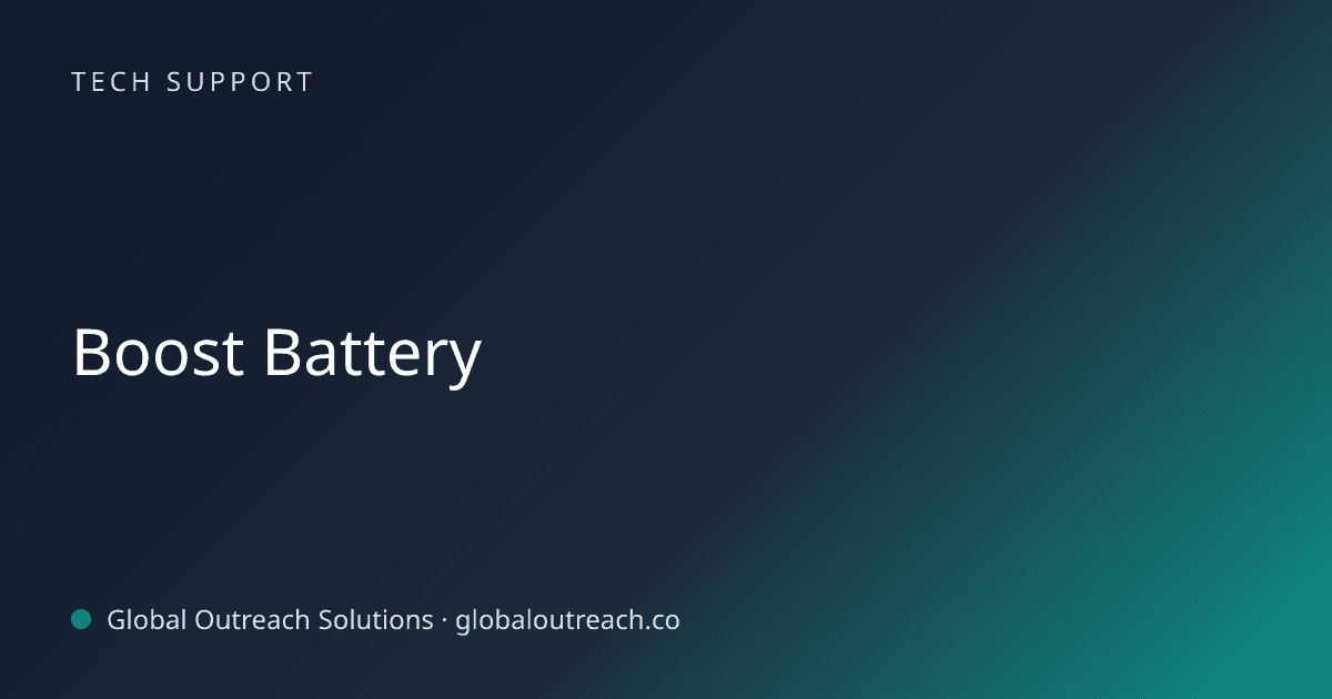 Related article cover image: "Boost Battery" (Tech Support)