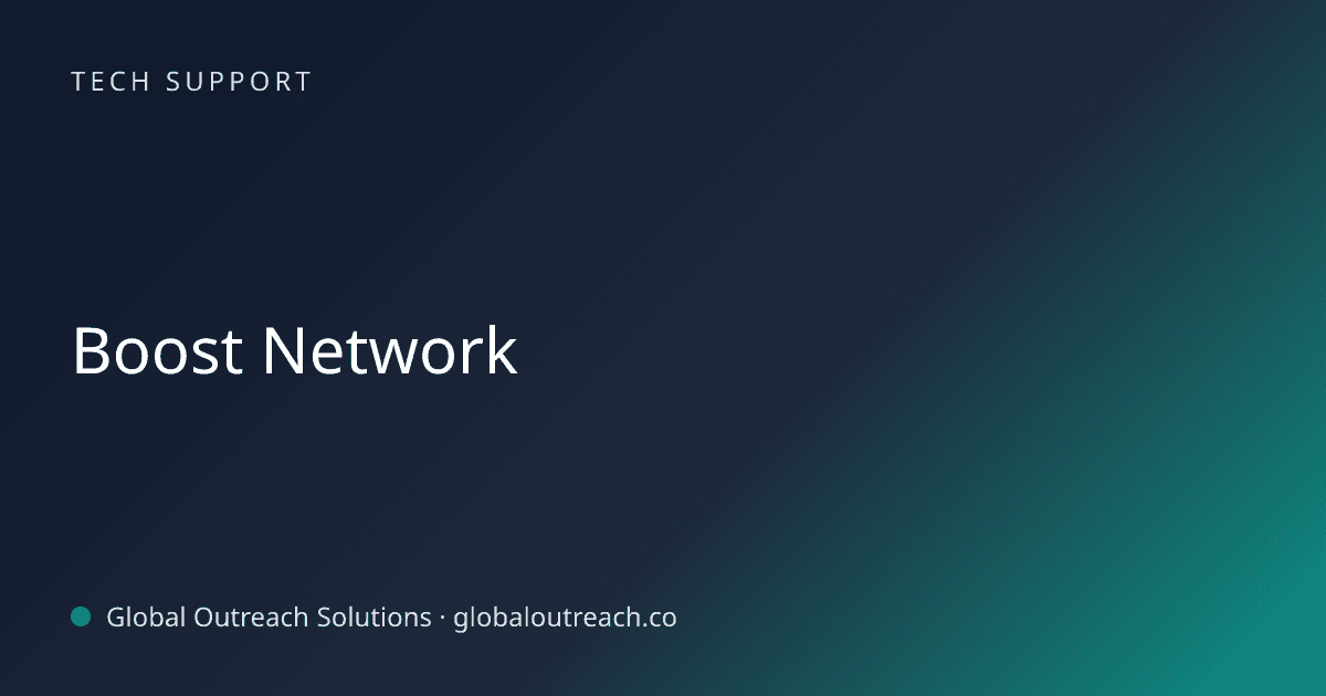 Related article cover image: "Boost Network" (Tech Support)