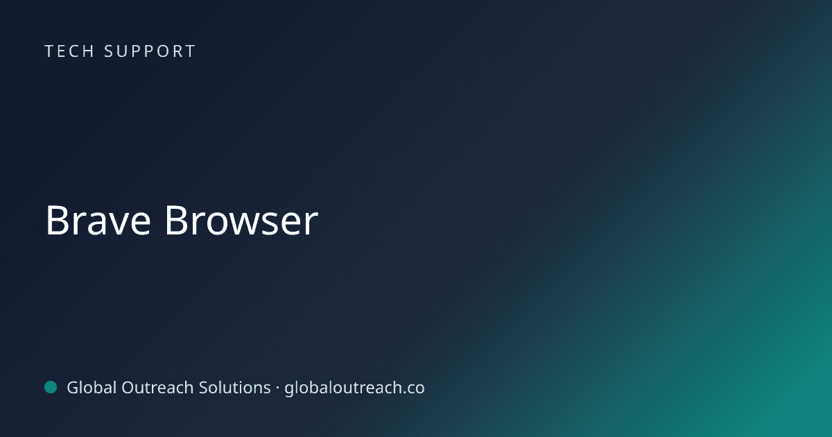 Blog article cover image: "Brave Browser" in Tech Support