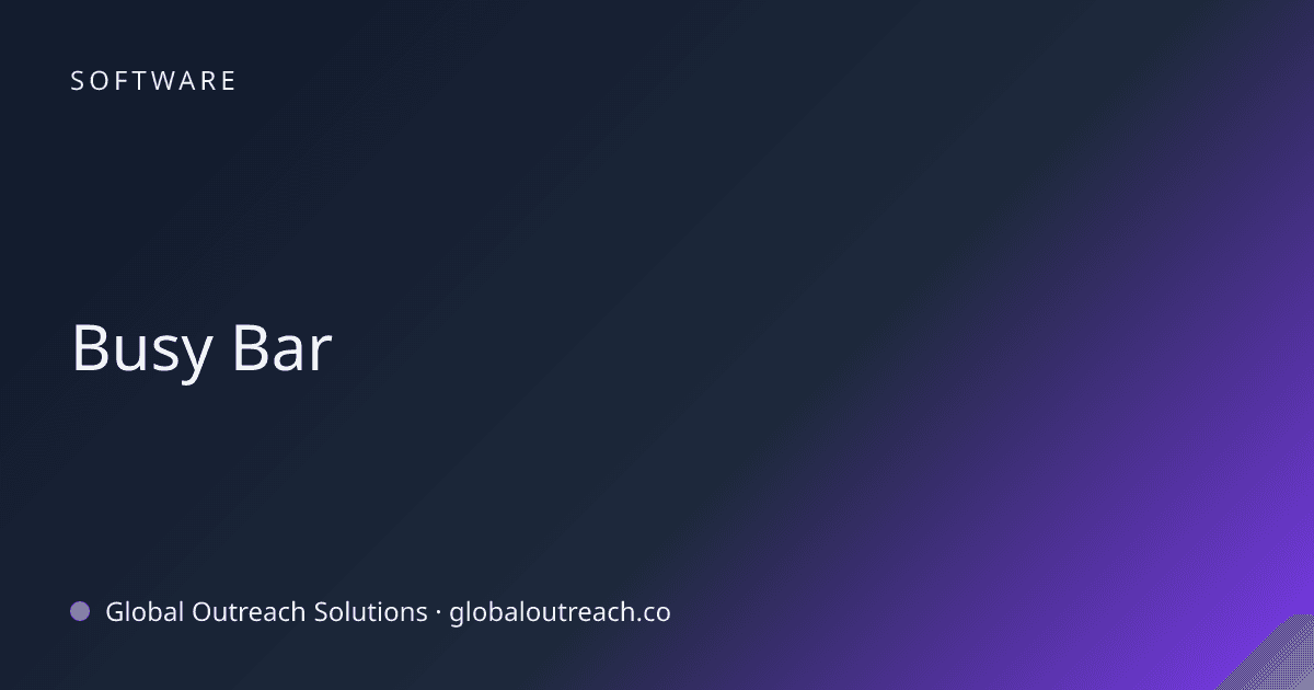 Blog article cover image: "Busy Bar" in Software